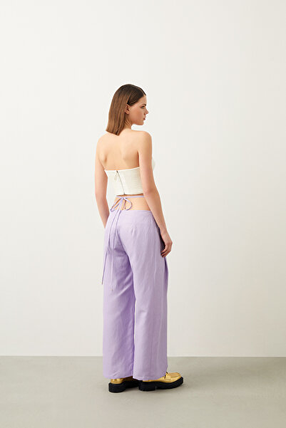 Jus De Pommes LİLA BEL DEKOLTELİ KADIN PALAZZO PANTOLON