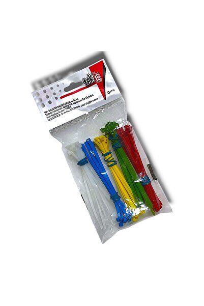 Tek-İş Plastik Kablo Bağı Klipsi Cırt Kelepçe Karışık Renk Set 100 Mm 5 Renk X 20 Toplam 100 Adet
