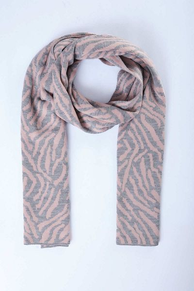 Sebir Moda Zebra Patterned Knitted Scarf