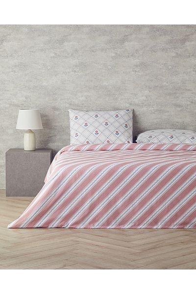 English Home Set cuvertură de pilota cu ornament unic din bumbac - 160x220 cm Albastru/Roz