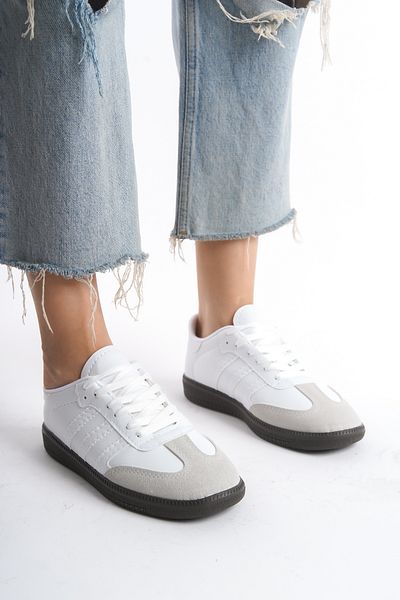 Moda Değirmeni Pantofi albi de damă BG1095-101-0001