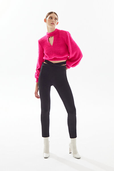 Jus De Pommes Siyah Beli Çapraz Kemerli Kadın Tayt