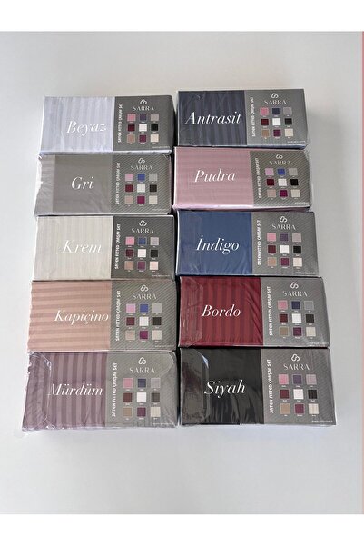 sarra Satin Double Person Elastic Sheets Set - Powder