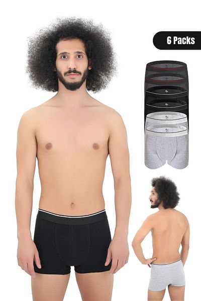 CENNETOĞLU Men's 6 Pieces Lycra Boxers Special Packaged Package