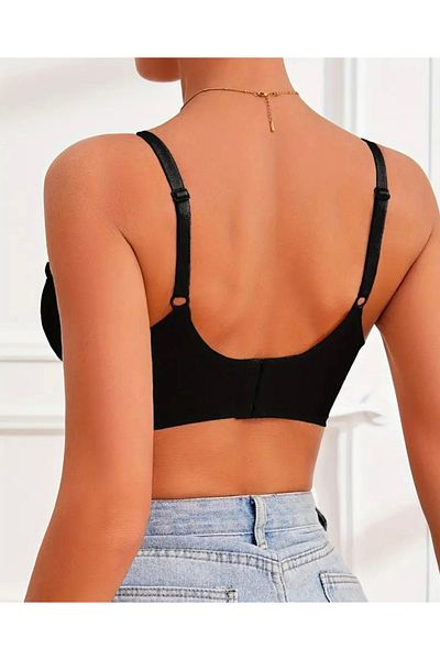 AV ANZAV 1574 Laser Cut Black Bra with Removable Sponge and Clip - 1241
