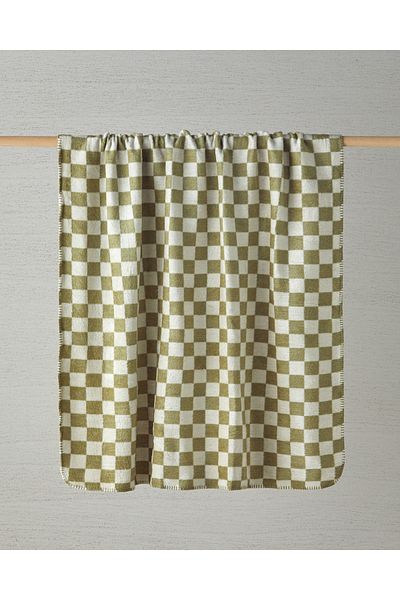 English Home Green Acrylic Tv Blanket - Light Plaid