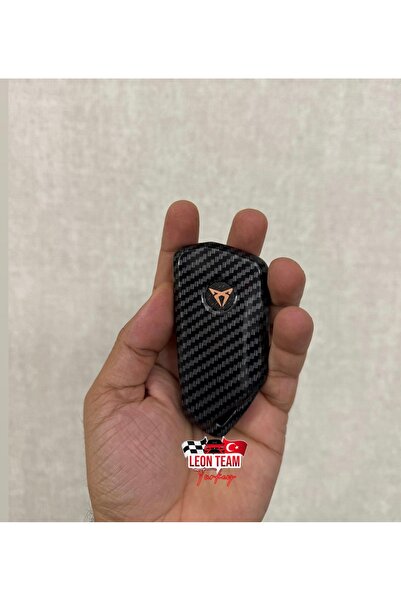 LeonTeamTurkey Volkswagen-Seat-Skoda Cupra Siyah Karbon Anahtar Kılıf