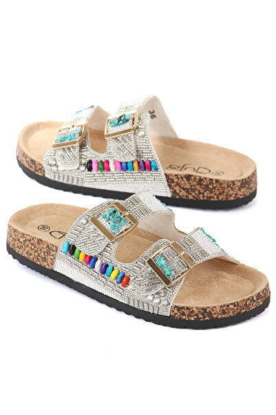 Vojo Papuci de damă cu talpă anatomică Toledo cu mărgele detaliate Papuci de plajă zilnic cu mare