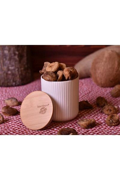 Bambum برطمان بورسلين بغطاء من الخيزران من مانتيا