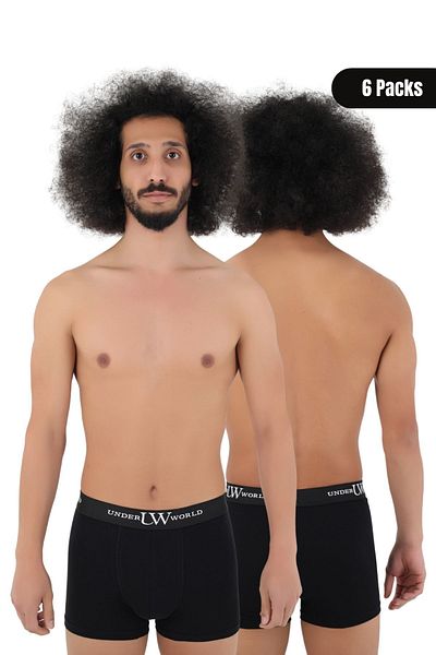 UNDERWORLD Ανδρικά άνετα, μη αναδιπλούμενα Premium Boxer Lycra Boxer 6 συσκευασιών