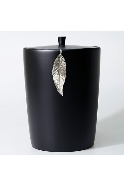 Selim Coș de gunoi Leaf Negru-argintiu