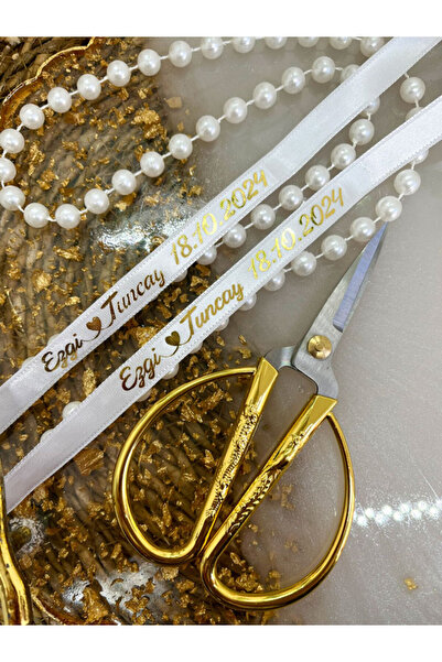 imzatasarım Dökülmeyen İncili İsimli Söz ve Nişan Kurdelesi Beyaz Kırmızı İmza Bağlı Kalpler Modeli