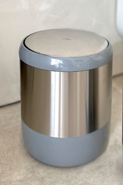Prima Nova Κάδος απορριμμάτων 6 Lt Grey Lima με περιστρεφόμενη καπάκι - Για μπάνιο, κουζίνα και γραφείο