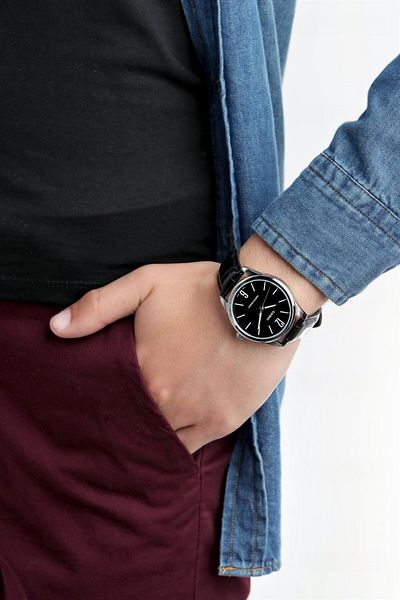 Casio Silver Black Color Men's Wrist Watch