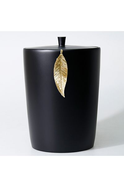 Selim Coș de gunoi Leaf Negru-auriu