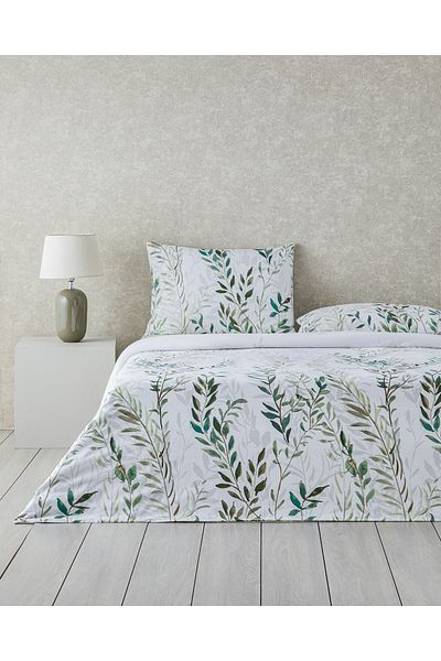 English Home Set cuvertură dublă din bumbac verde Ivy Breeze - 200x220 cm