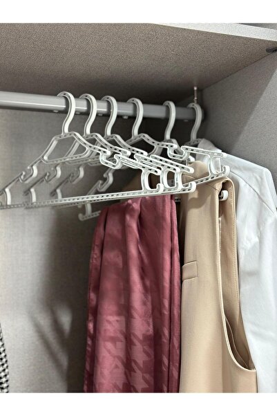 pure age Λευκό Σετ Ρούχων 6 τεμαχίων με σχέδιο ελαστικό και χοντρό - Παντελόνι, Φούλα, Κρεμάστρα για μπουφάν