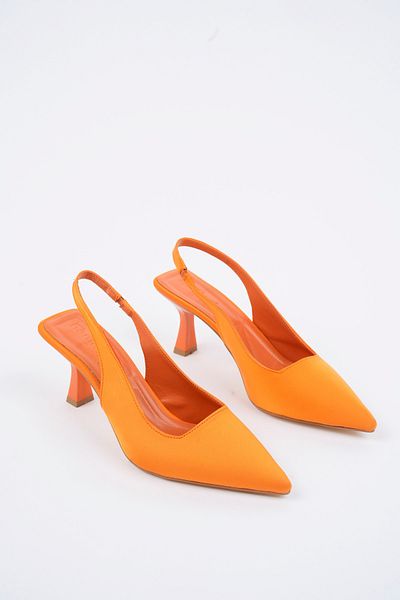 Sapin Open Back Satin Heeled Women's Shoes (THE EXACT MOLD AND THE SIZE YOU USE IS RECOMMENDED) 72798
