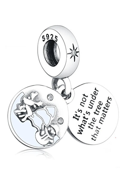 Fubena Önemli Olan Ağacın Altında Ne Olduğu Değil Yazılı Disk Gümüş Charm