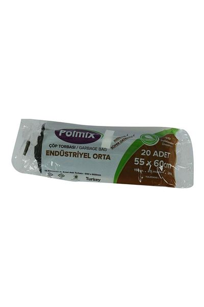 Polmix Medium Size Black Garbage Bag 55x60cm 150gr 25micr 30lt 20pcs
