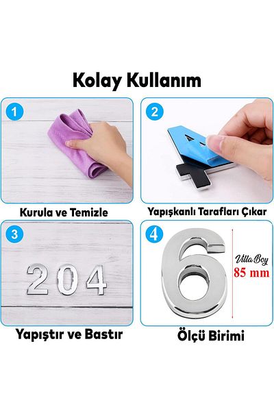 Badem10 Cromat Colorat 50 Mm 5 Cm Număr Ușă Număr - 6 Numere șase cifre, 1 Buc