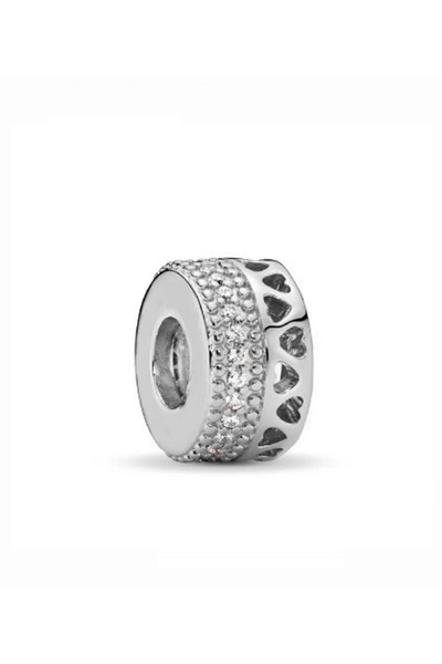 Fubena Gümüş Taşlı Pave Gümüş Charm