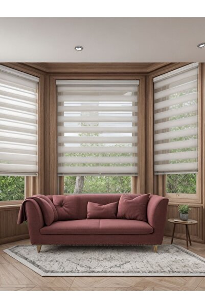 NetworkAvm Ithal Bambu Beyaz Zebra Stor Perde Eteği Dilimli(alüminyum Kasa Me...