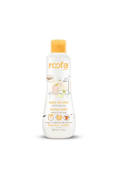 Roofa Spain جل استحمام بالعسل للأطفال حديثي الولادة والأطفال ذوي البشرة الحساسة 200 مل