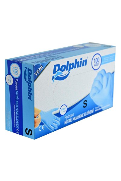 Dolphin Pudrasız Mavi Nitril Eldiven Küçük Boy (S) 100 Lü Paket