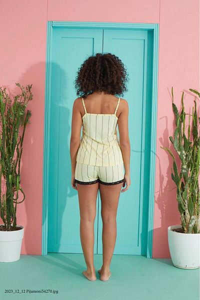Pijamoni Yellow Women's Shorts Set - 2780-20 Rope Strap