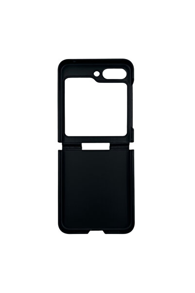 Nettech Samsung Galaxy Z Flip 5 Uyumlu Suni Deri Arka Koruma Kılıf - Siyah