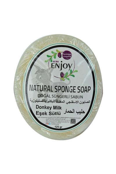 Enjoy Suds Enjoy Sponge Donkey Milk Soap Natural Pure Without Additives 125gr