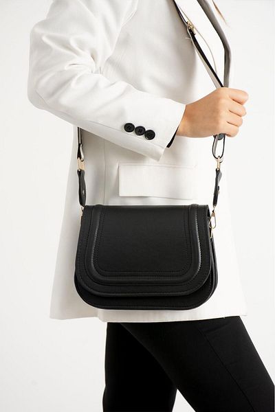 Tina Canvas Strap Cover Bag Black
