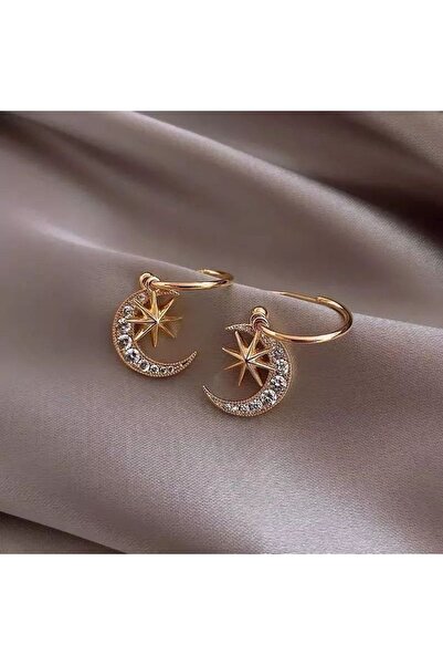 Shiklik MODA أقراط هلالية مرصعة بالنجوم لتعزيز أناقتك