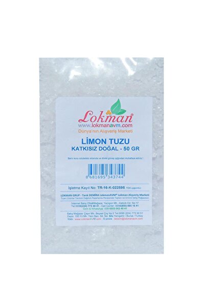 LokmanAVM Doğal Saf Çakıl Tane Granül Limon Tuzu Sitrik Asit E330 50gr