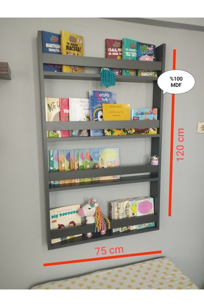 Ferah Mobilya antrasit montessori kitaplık