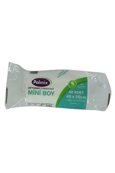 Polmix Mini Size Transparent Garbage Bag 40x50cm 70g 12micron 10l 40pcs