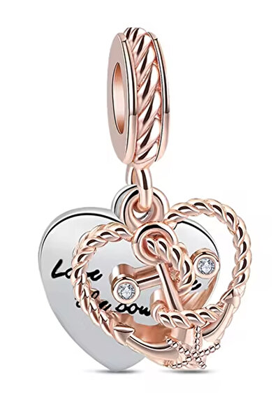 Fubena Rose Gemi Demiri Sallantılı Gümüş Charm