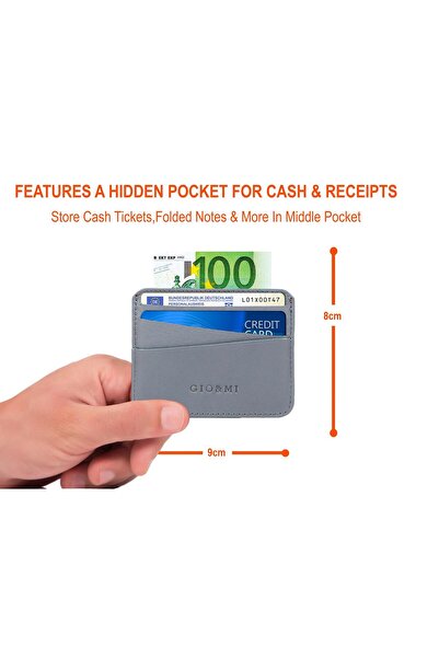 gio&mi Сірий Борис Карт-партеньєр з натуральної шкіри