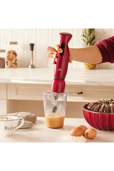 Karaca 6 in 1 Çok Amaçlı Mutfak Robotu , 2000W Turbolu Güçlü Motor, 1,5LT Geniş Hazne Kırmızı