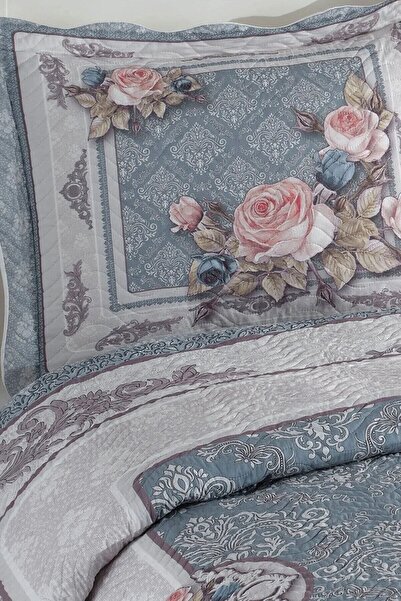 Örtüm Marie Çift Kişilik Kapitone Yatak Örtüsü Takımı - Mavi