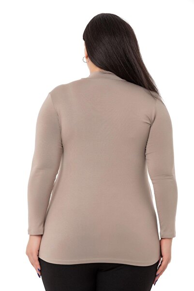 DISENTIS MODEST Μεγάλου μεγέθους Μισό Fisherman Μακρυμάνικο Viscose Mink Body