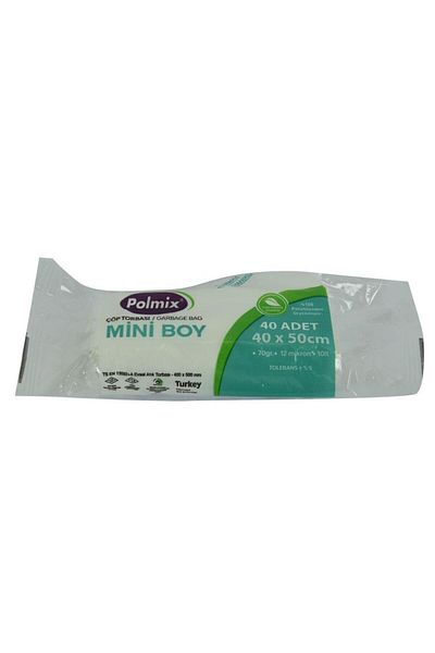 Polmix Mini Size Transparent Garbage Bag 40x50cm 70g 12micron 10l 40pcs