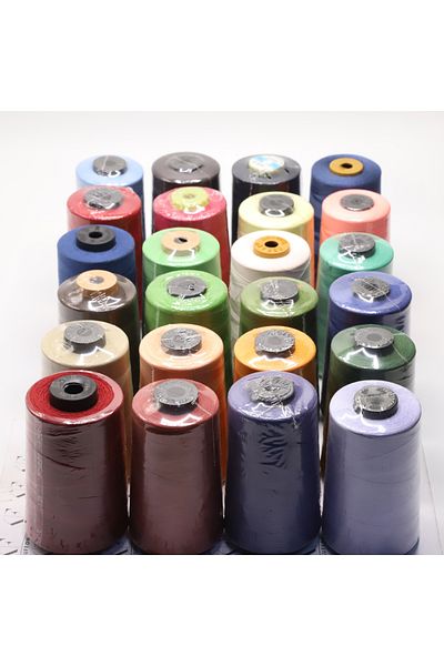 Kuffon 120 No 5000 m Mixed Color Thread 24 Pieces