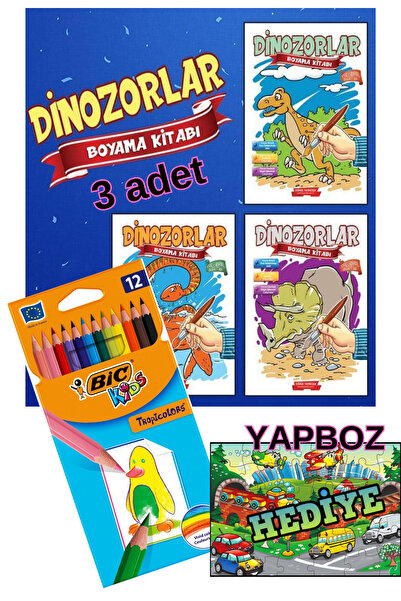 Bic Tropıcolors 12’li Kuru Boya Kalemi + 3’lü Boyama Kitabı Seti