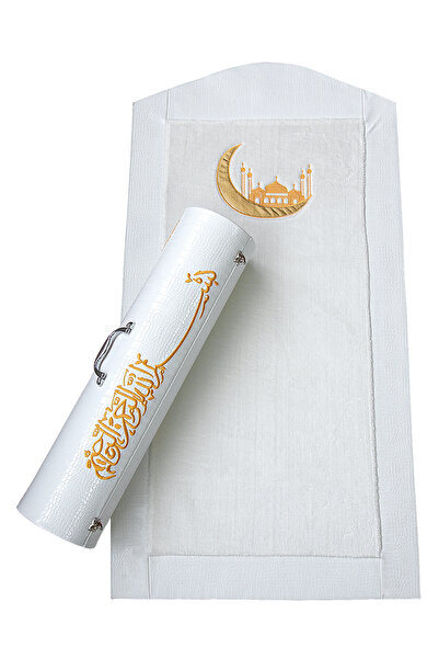 ihvan online White Plush Prayer - Luxury Leather Cylinder Bag