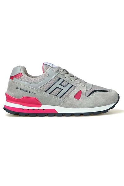 Hammer Jack Thassos M 102-22330-g-m 100% γνήσιο δέρμα Unisex αθλητικά παπούτσια Γκρι-ροζ