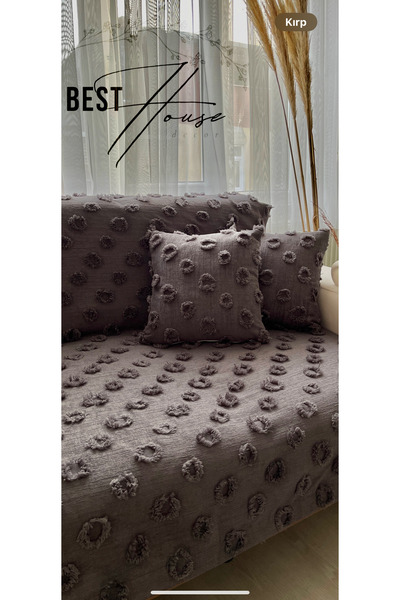 best house decor غطاء وسادة بوم بوم مكون من قطعتين
