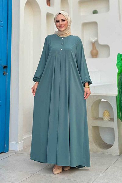Bym Fashion Φόρεμα με λεπτομέρεια με κουμπιά Mint 6028 Model