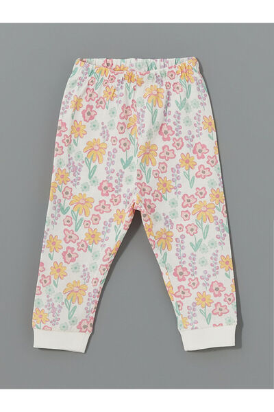LC Waikiki LCW baby Bisiklet Yaka Çiçekli Kız Bebek Pijama Takımı